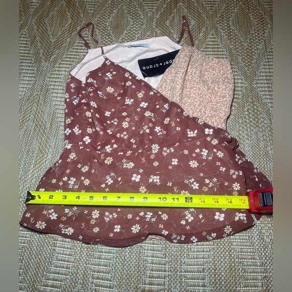 Anthropologie Paper Crane Junior's Double Print Faux Wrap Peplum Top,Size M,NWT - Picture 6 of 10